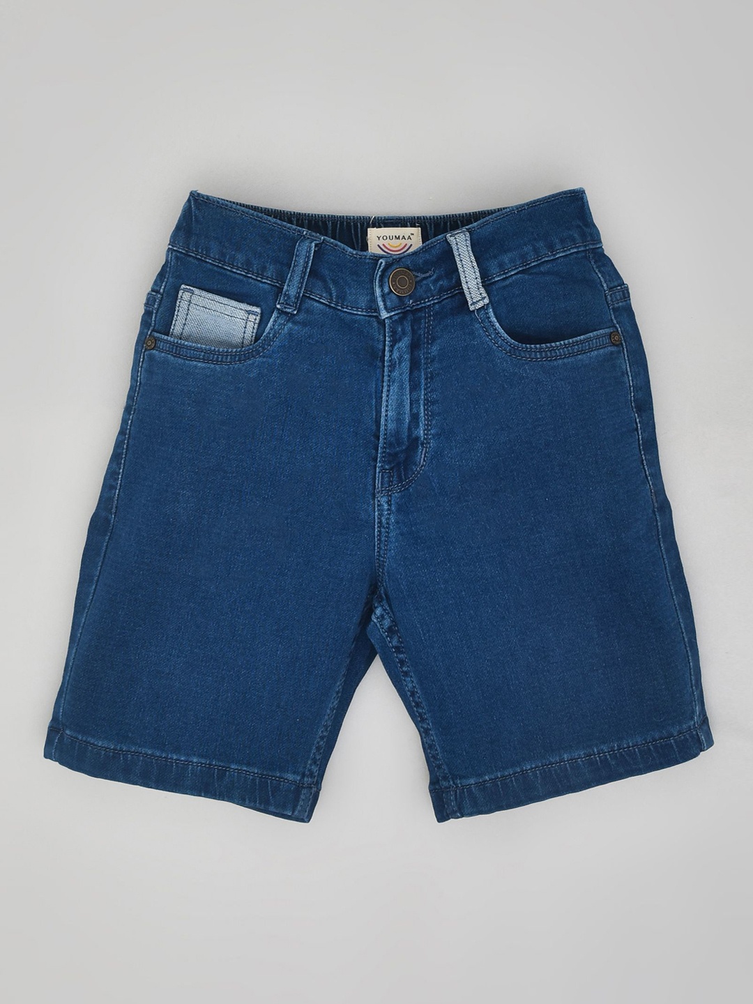 

YOUMAA Boys Pure Cotton Denim Shorts, Blue