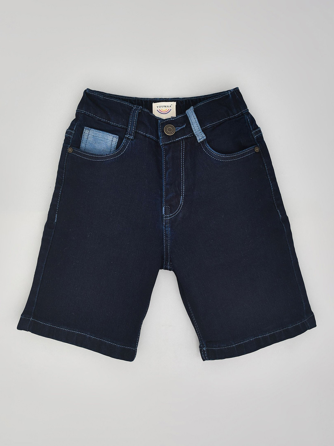 

YOUMAA Boys Pure Cotton Denim Shorts, Blue
