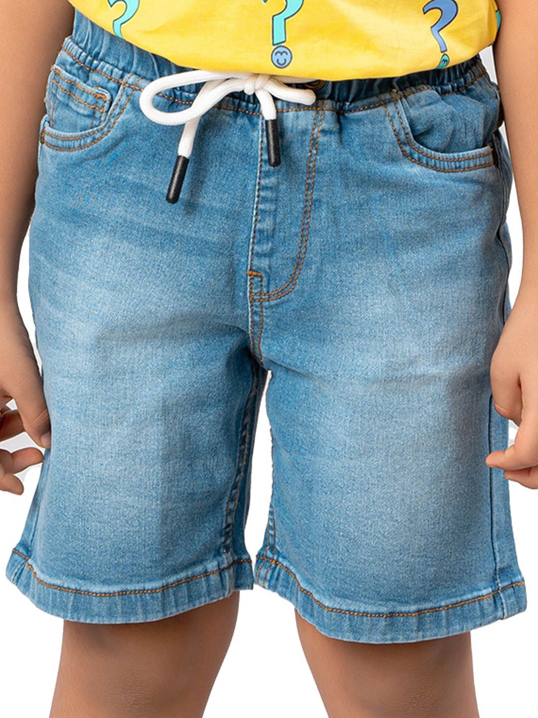 

YOUMAA Boys Washed Pure Cotton Denim Shorts, Blue