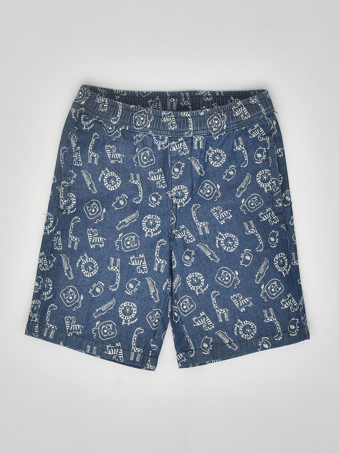 

YOUMAA Boys Conversational Printed Pure Cotton Shorts, Blue