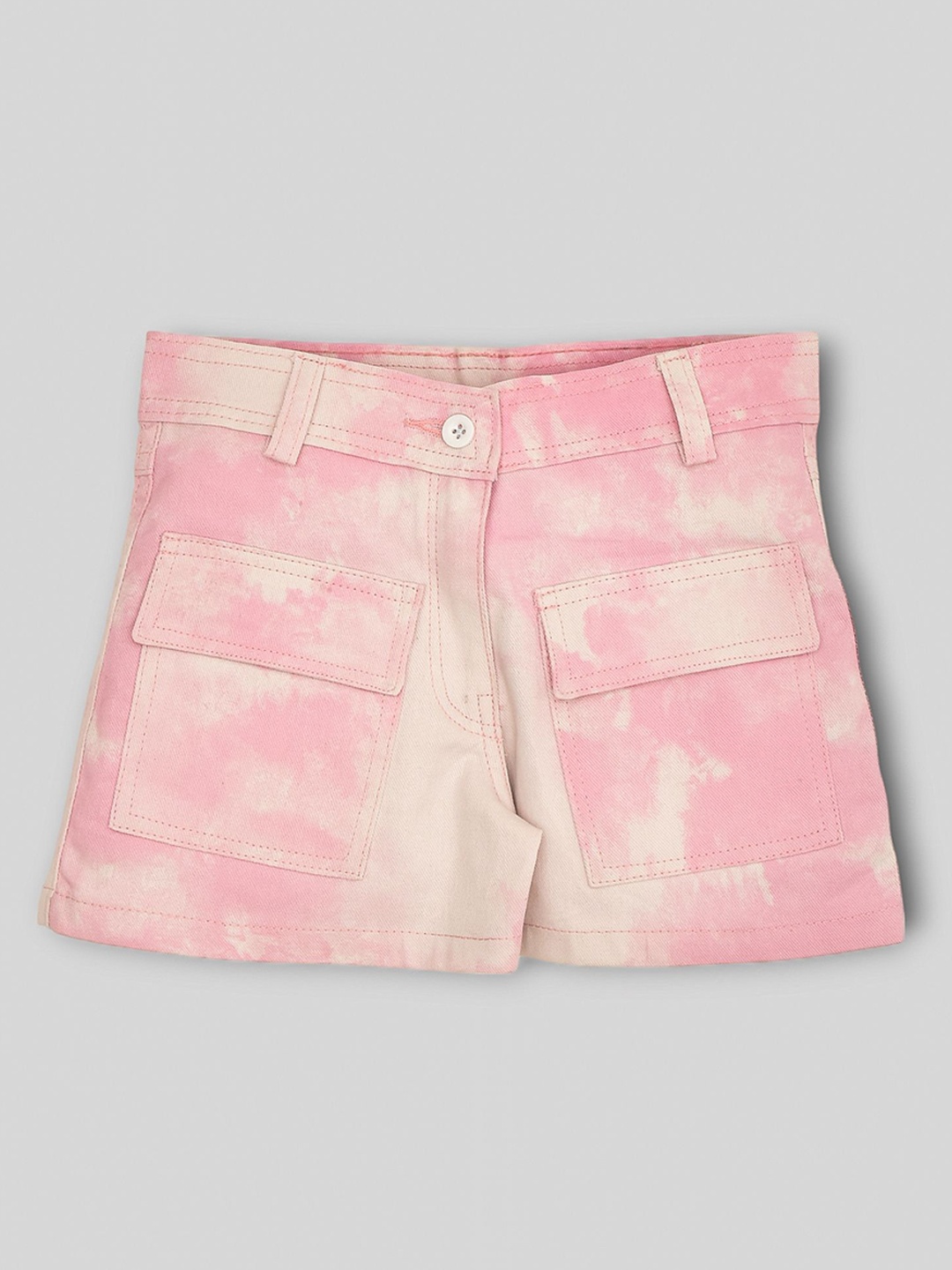 

YOUMAA Girls Abstract Printed Pure Cotton Shorts, Pink