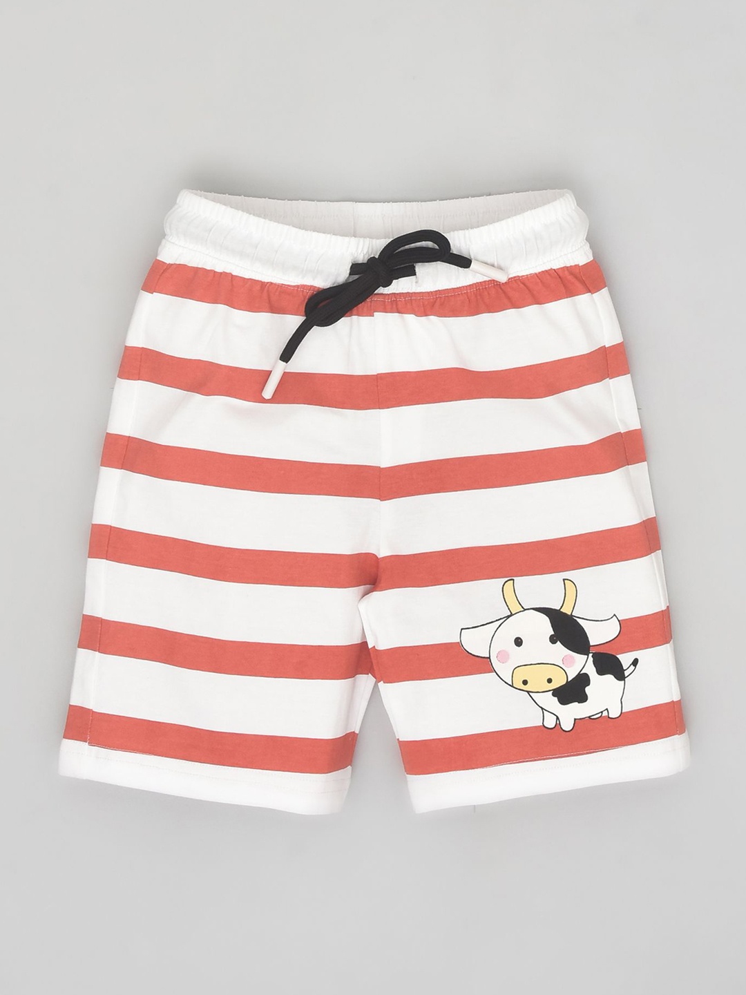 

YOUMAA Boys Striped Pure Cotton Shorts, Red