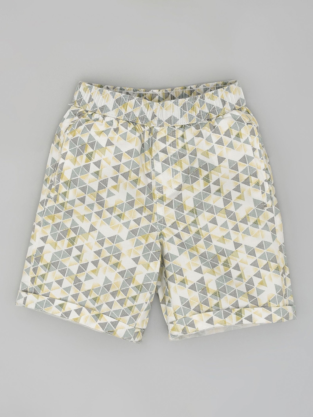 

YOUMAA Boys Geometric Printed Pure Cotton Shorts, Green