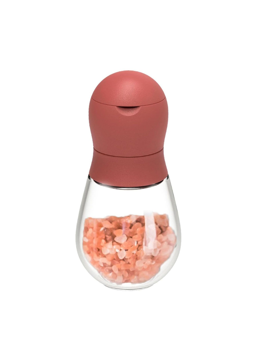 

P-Plus International 2 pieces Transparent & Red Glass Salt and Pepper Shakers Set