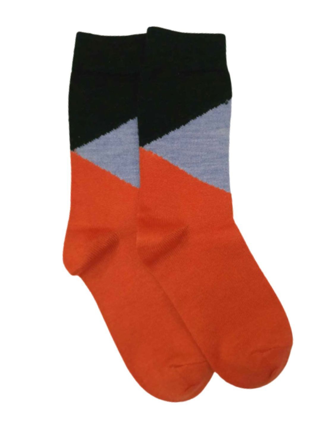

Kosha Women Pack Of 2 Colourblocked Calf-Length Socks, Orange