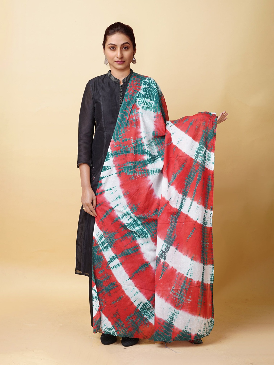 

Unnati Silks Shibori Printed Dupatta, White