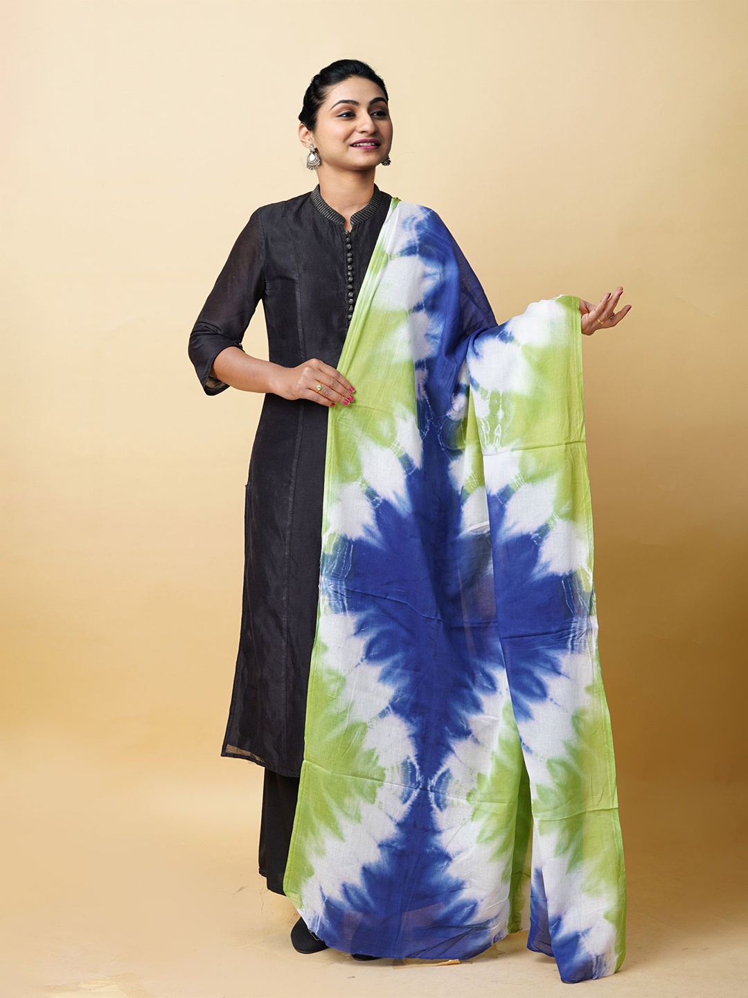 

Unnati Silks Shibori Printed Dupatta, Blue