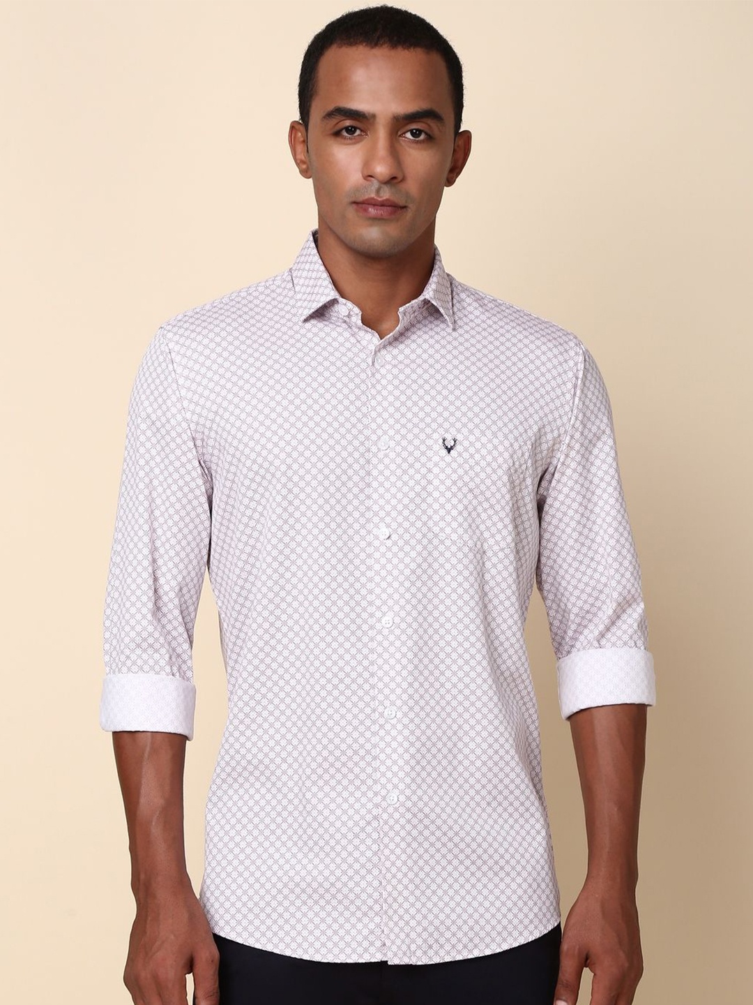 

Allen Solly Men Slim Fit Micro Ditsy Printed Casual Shirt, White