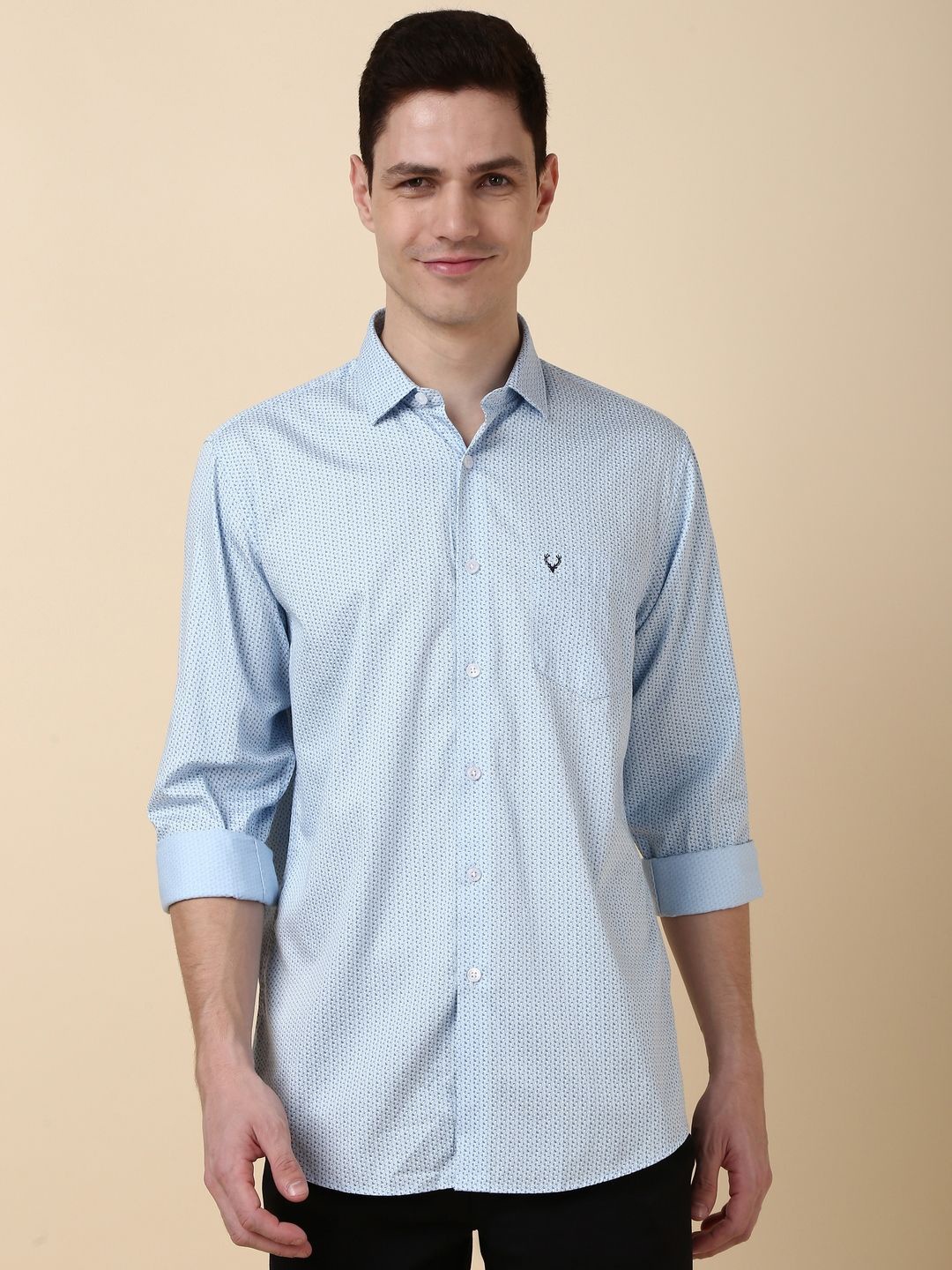 

Allen Solly Men Slim Fit Micro Ditsy Printed Casual Shirt, Blue