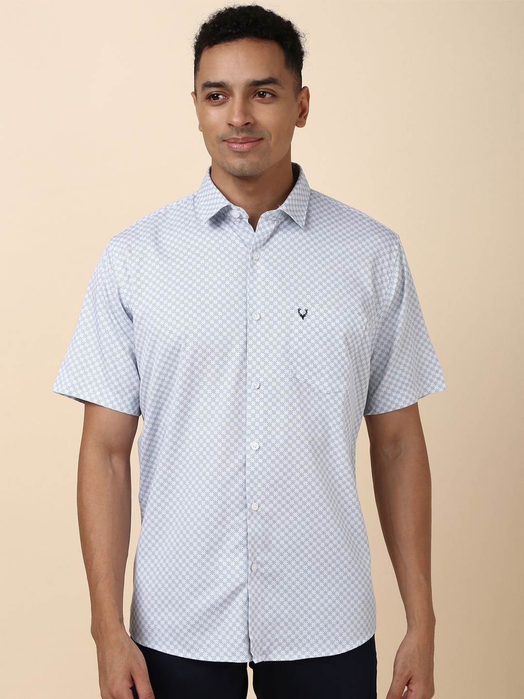 

Allen Solly Men Slim Fit Micro Ditsy Printed Casual Shirt, Blue