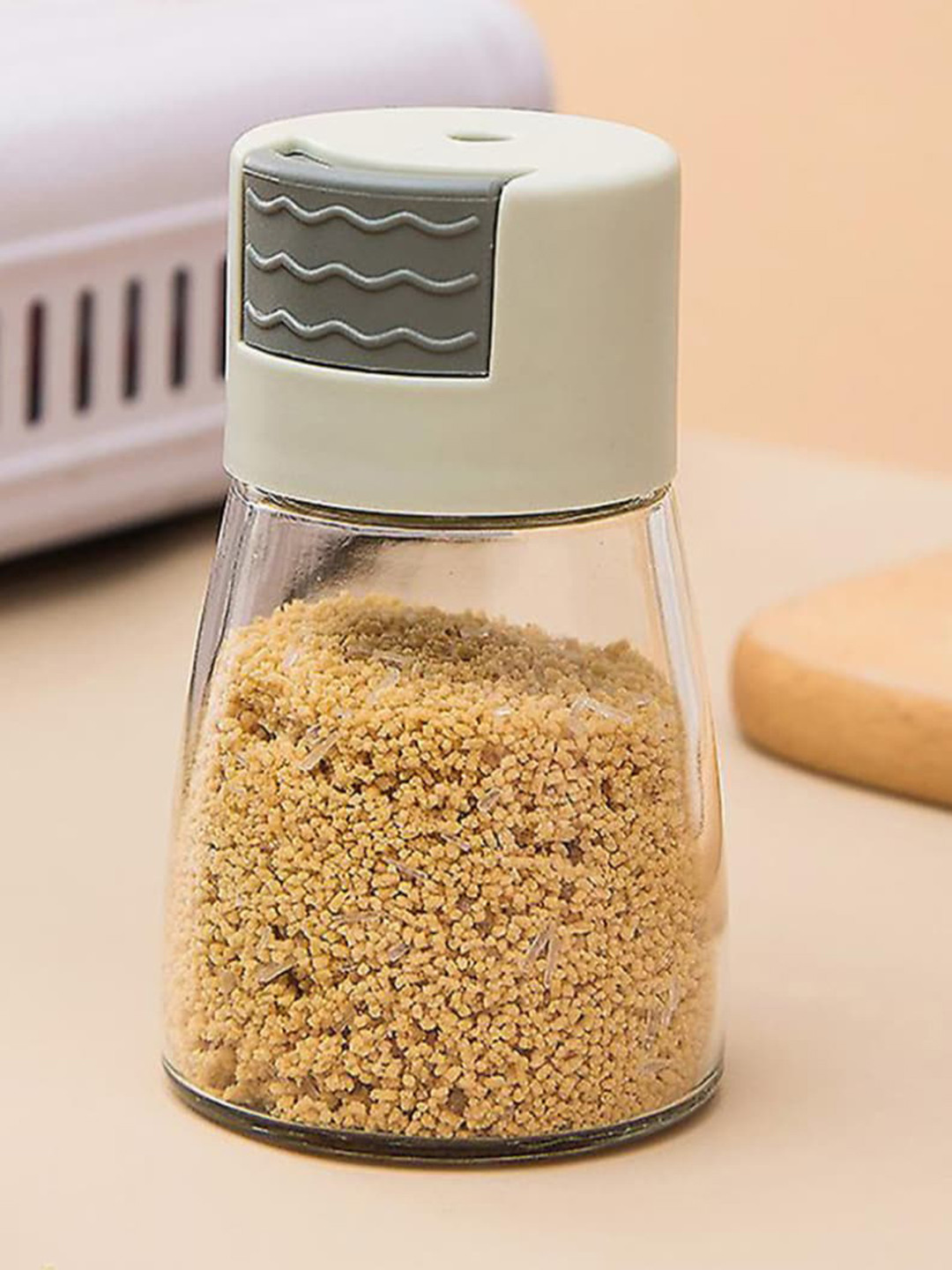 

P-Plus International Transparent & Green 4 Pcs Glass Seasoning Jars With Lid