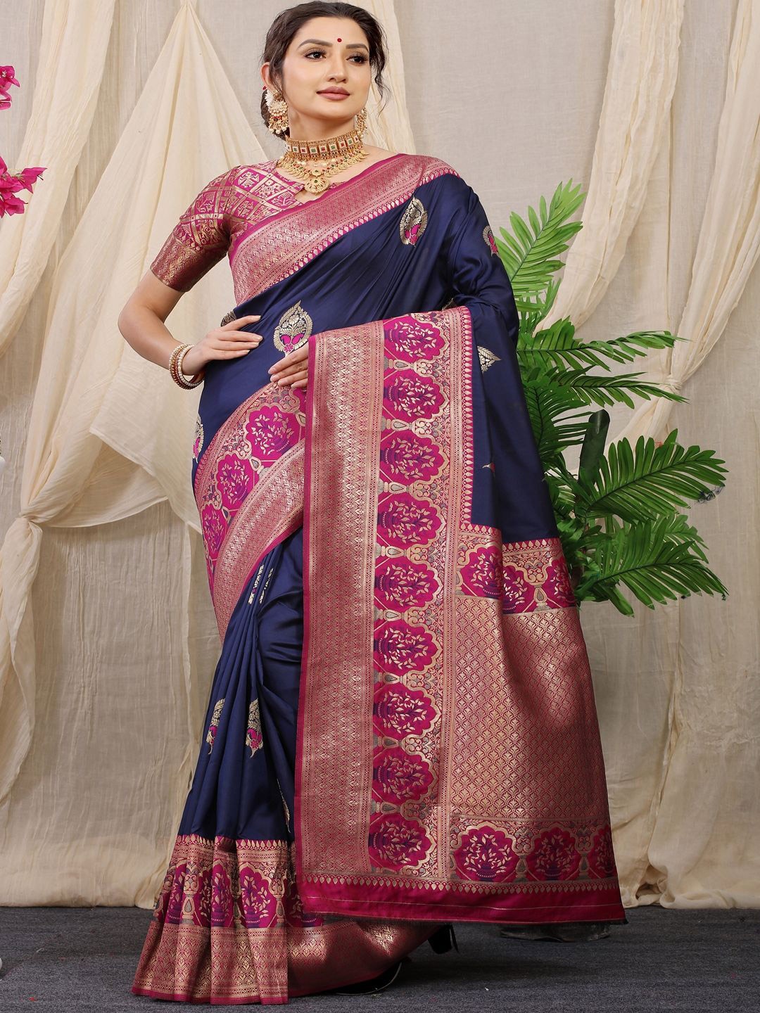 

SGF11 Woven Design Zari Kanjeevaram Saree, Blue