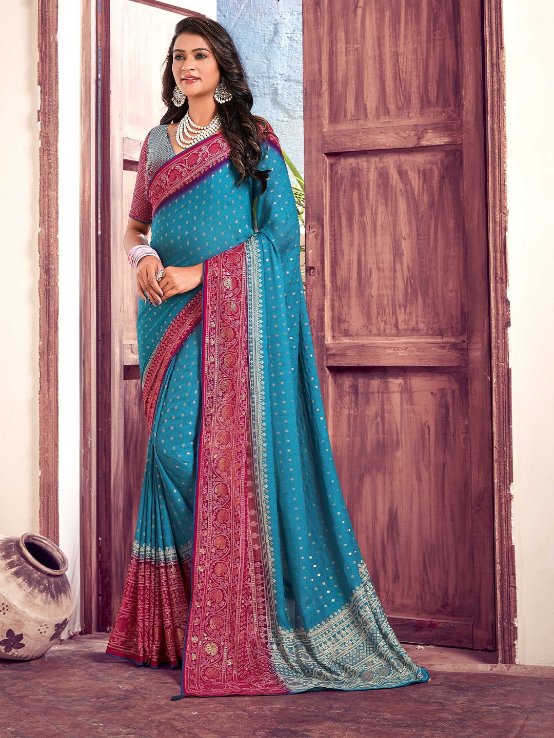 

Panzora Woven Design Saree, Blue