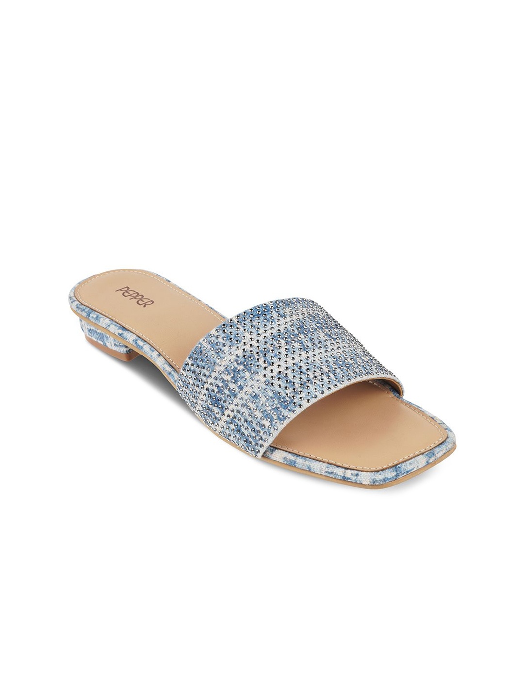 

PEPPER Women Slip-On Open Toe Flats, Blue