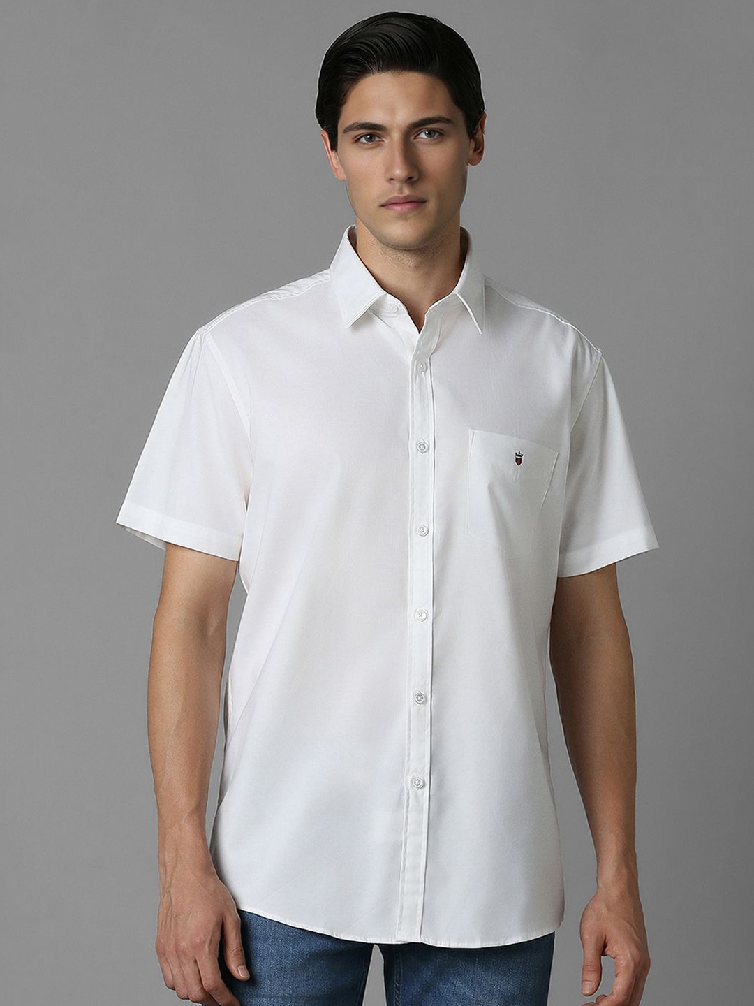 

Louis Philippe Sport Men Solid Pure Cotton Slim Fit Casual Shirt, White