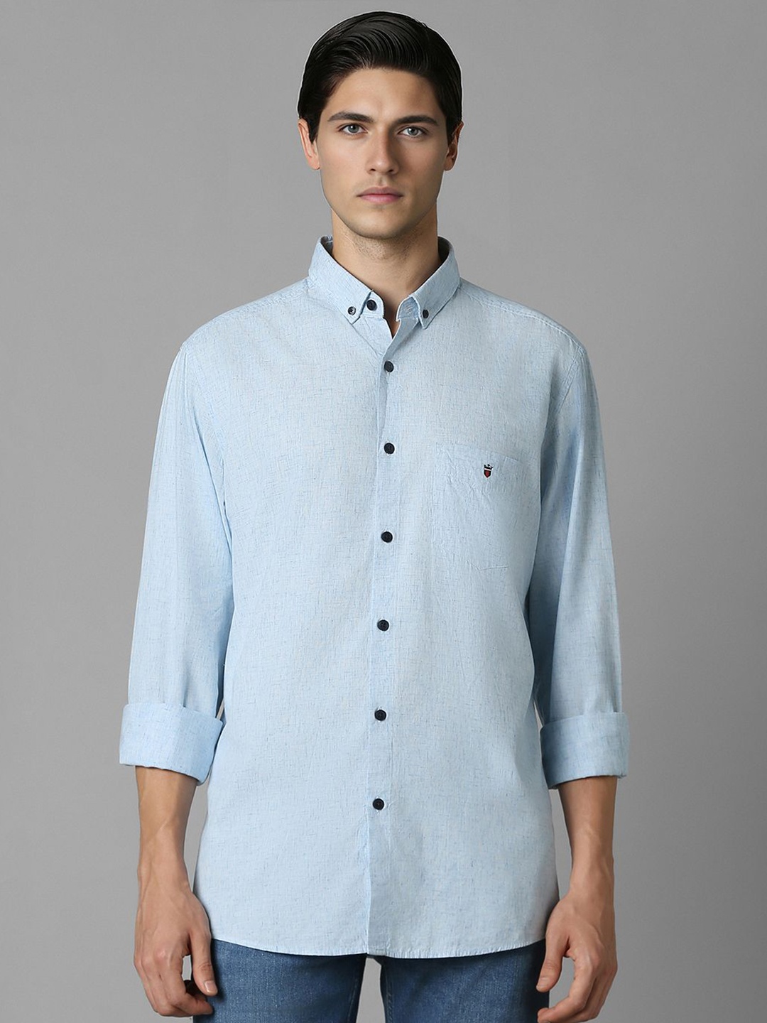

Louis Philippe Sport Men Solid Slim Fit Casual Shirt, Blue