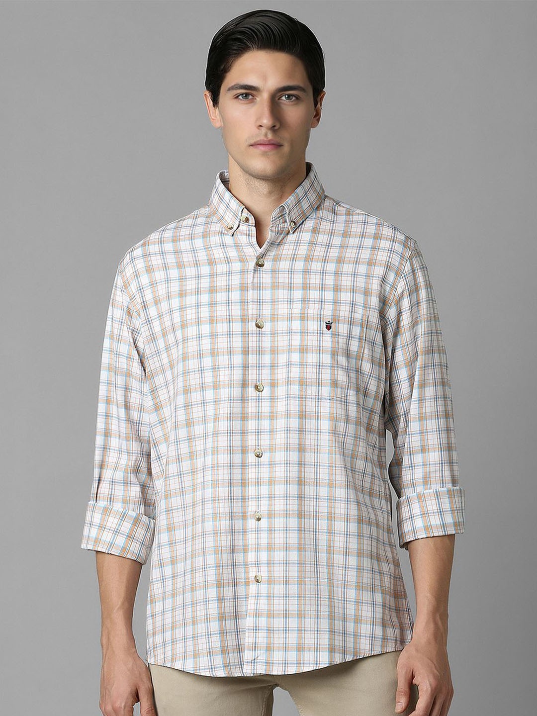 

Louis Philippe Sport Men Slim Fit Tartan Checks Opaque Checked Casual Shirt, White