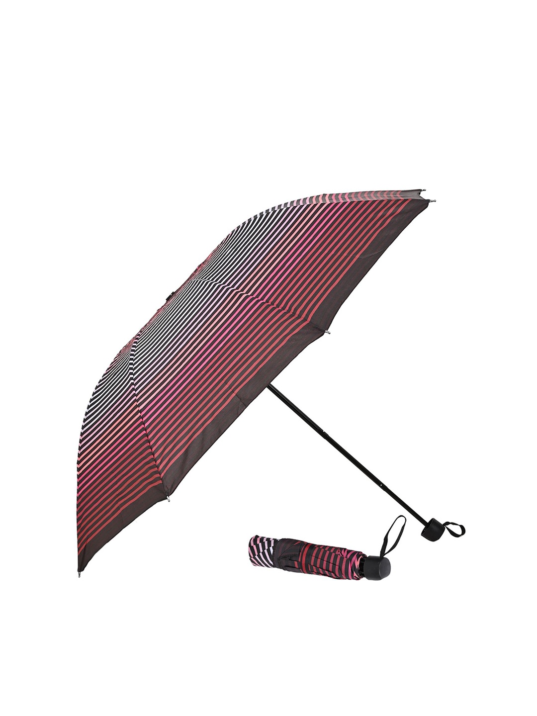 

LOOM LEGACY Manual 3 Fold Striped Umbrella, Magenta