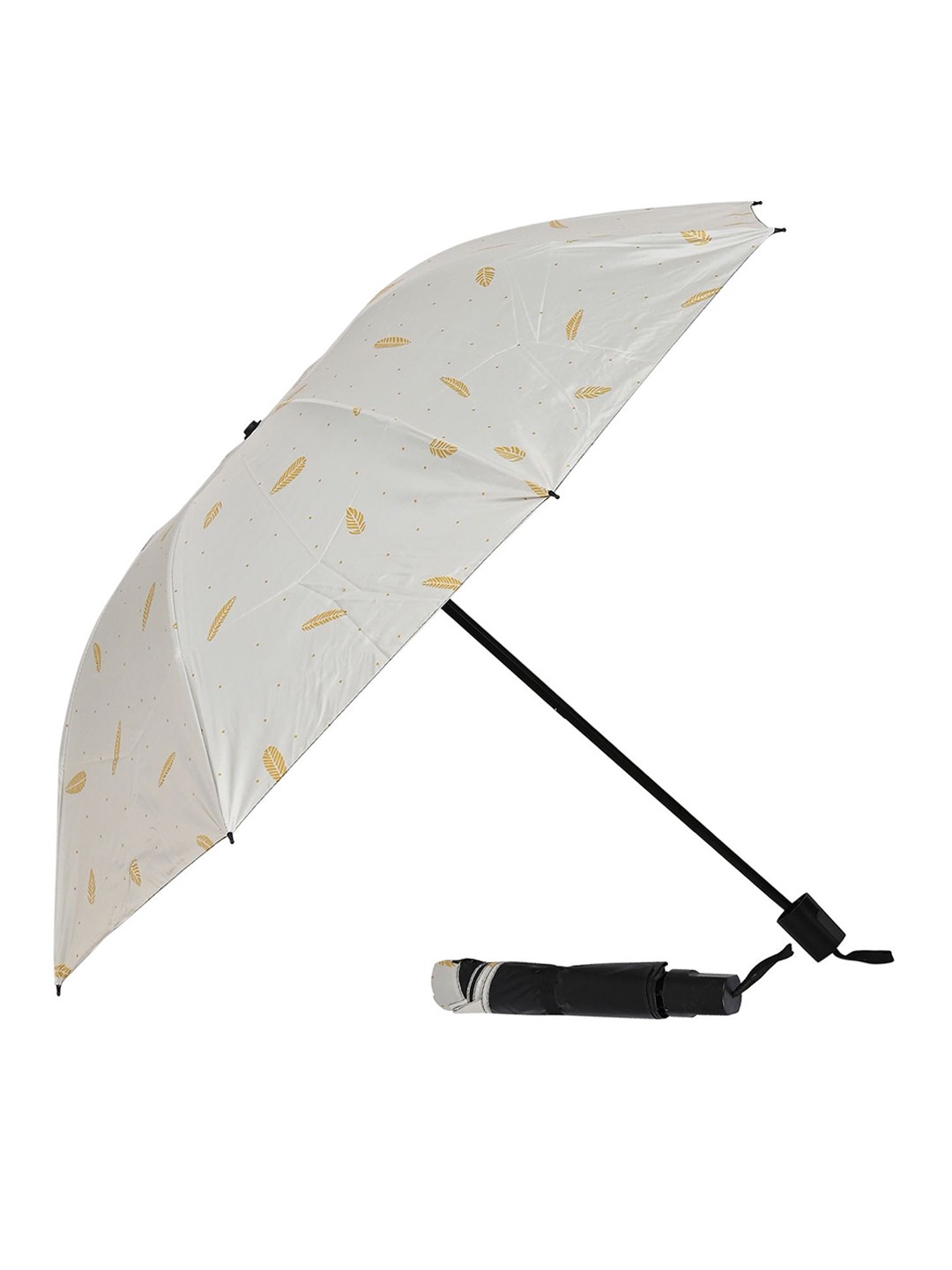 

LOOM LEGACY Manual 3 Fold Floral Umbrellas, Cream