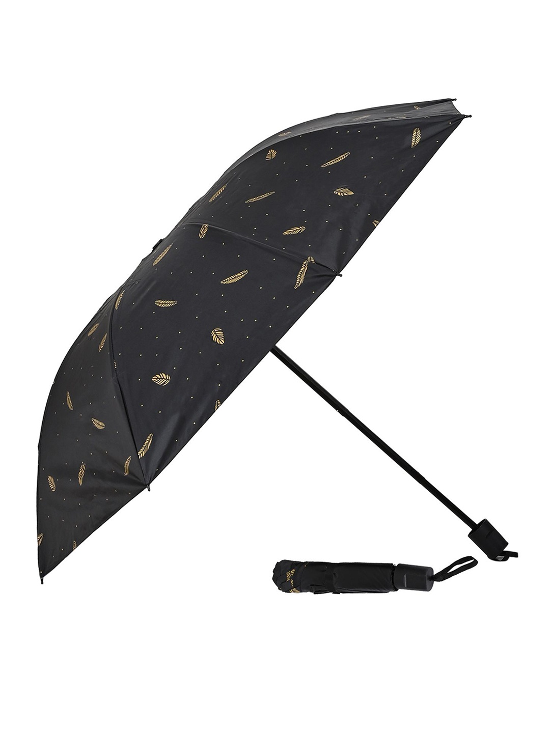

LOOM LEGACY Floral Waterproof & Harmful UV Rays Manual 3 Fold Umbrellas, Black