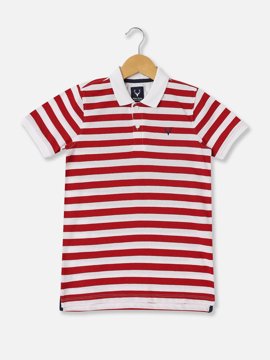 

Allen Solly Junior Boys Striped Polo Collar T-shirt, White