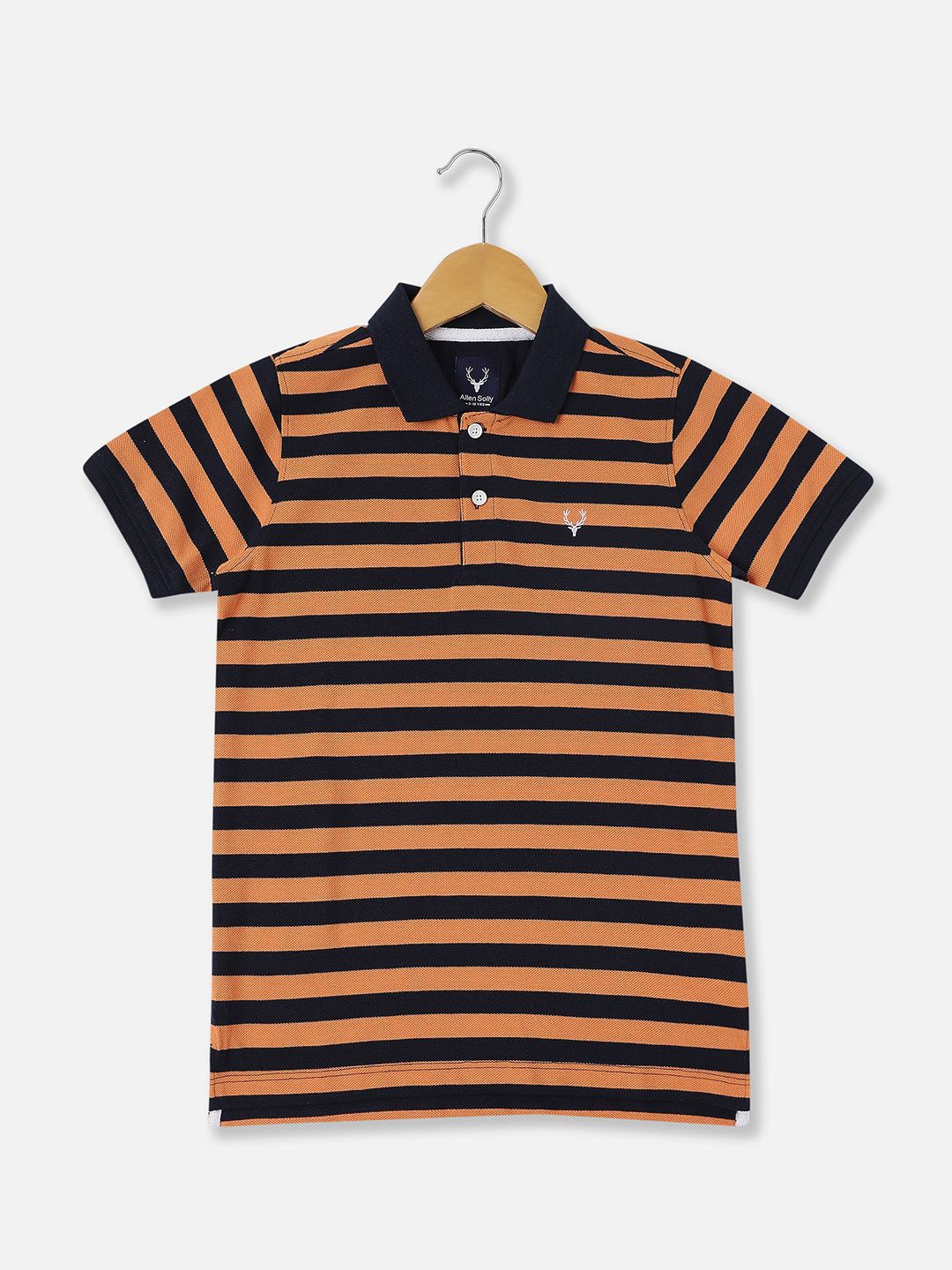 

Allen Solly Junior Boys Striped Polo Collar T-shirt, Navy blue