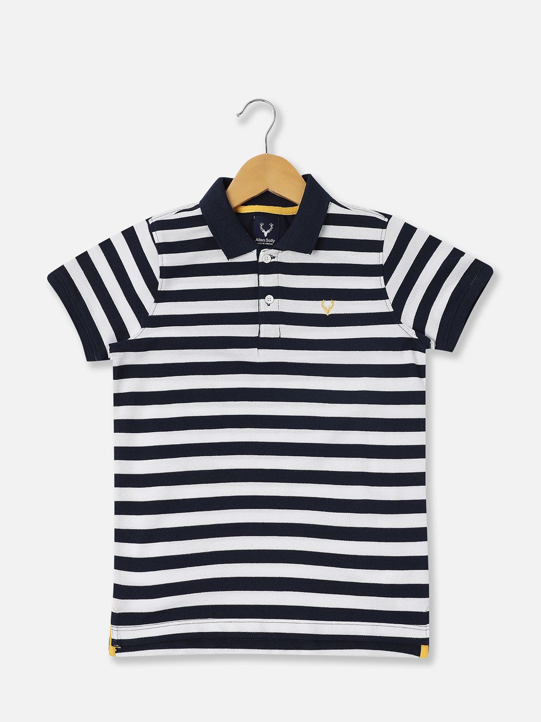 

Allen Solly Junior Boys Striped Polo Collar T-shirt, Navy blue