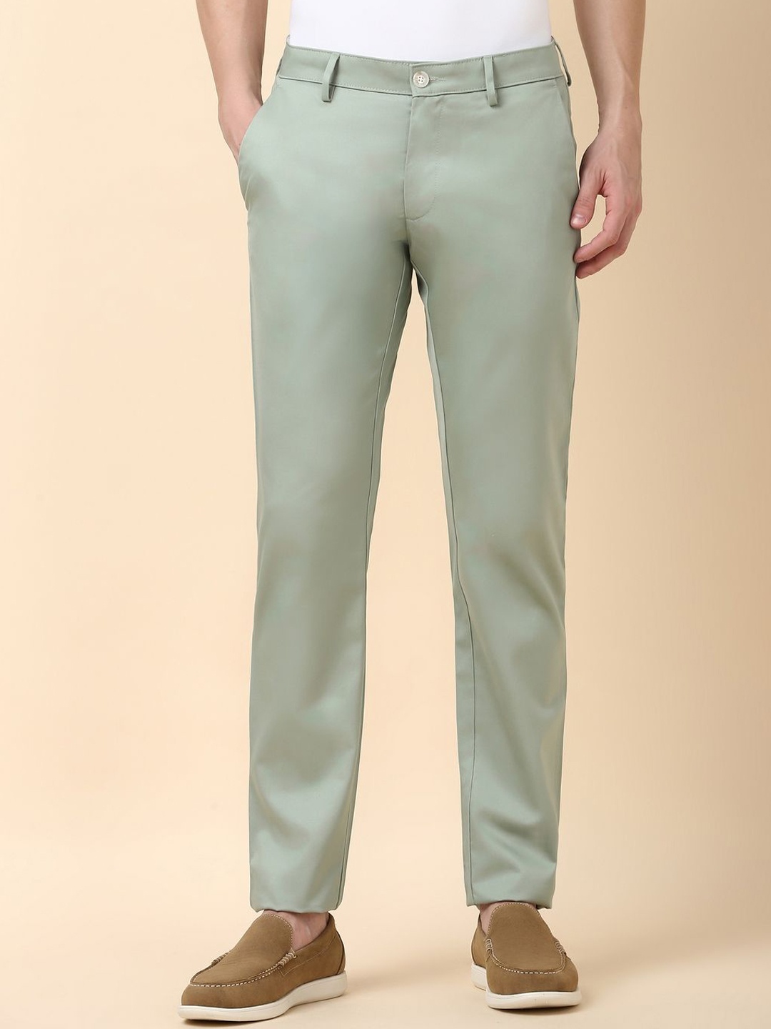 

Allen Solly Men Slim Fit Trousers, Green