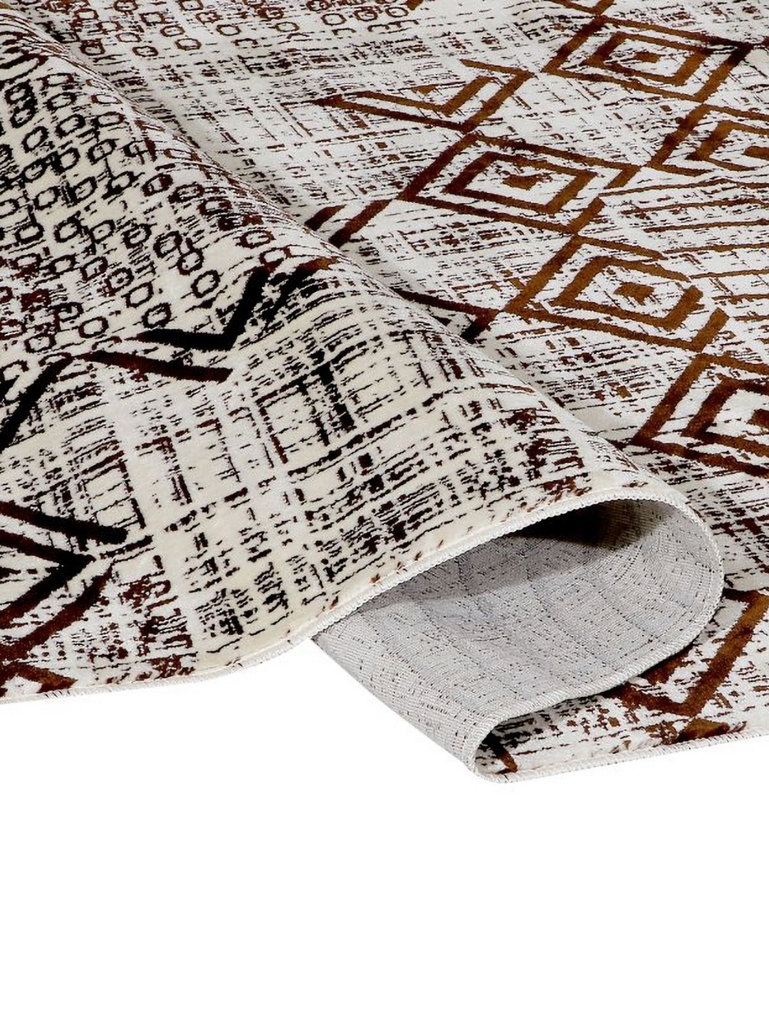 

MODEFE Beige & Maroon Geometric Anti-Skid Rectangular Carpet