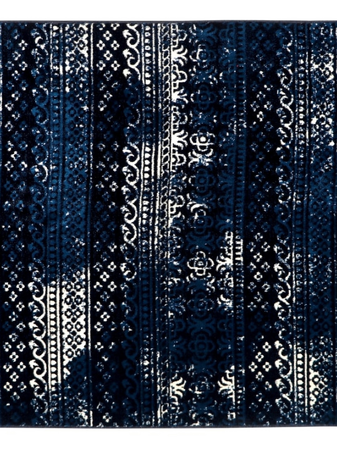 

MODEFE Blue & White Abstract Anti-Skid Rectangular Carpet