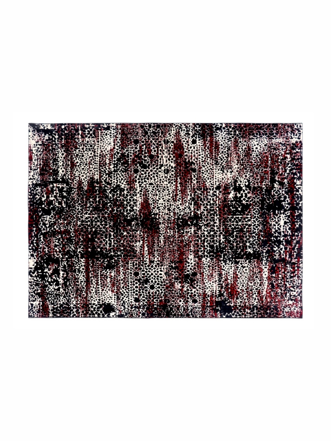 

MODEFE Maroon & Black Abstract Anti-Skid Rectangular Carpet