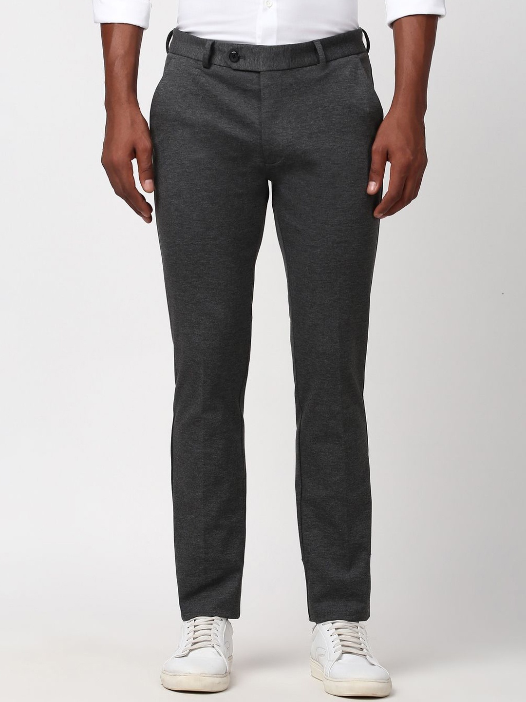 

Peter England Men Slim Fit Trousers, Grey