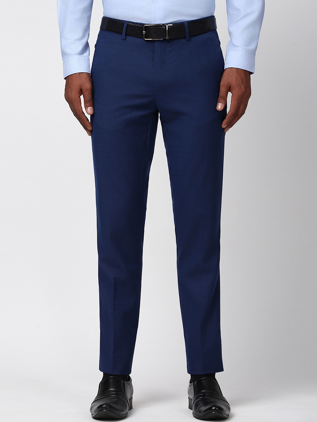 

Peter England Elite Men Slim Fit Trousers, Blue