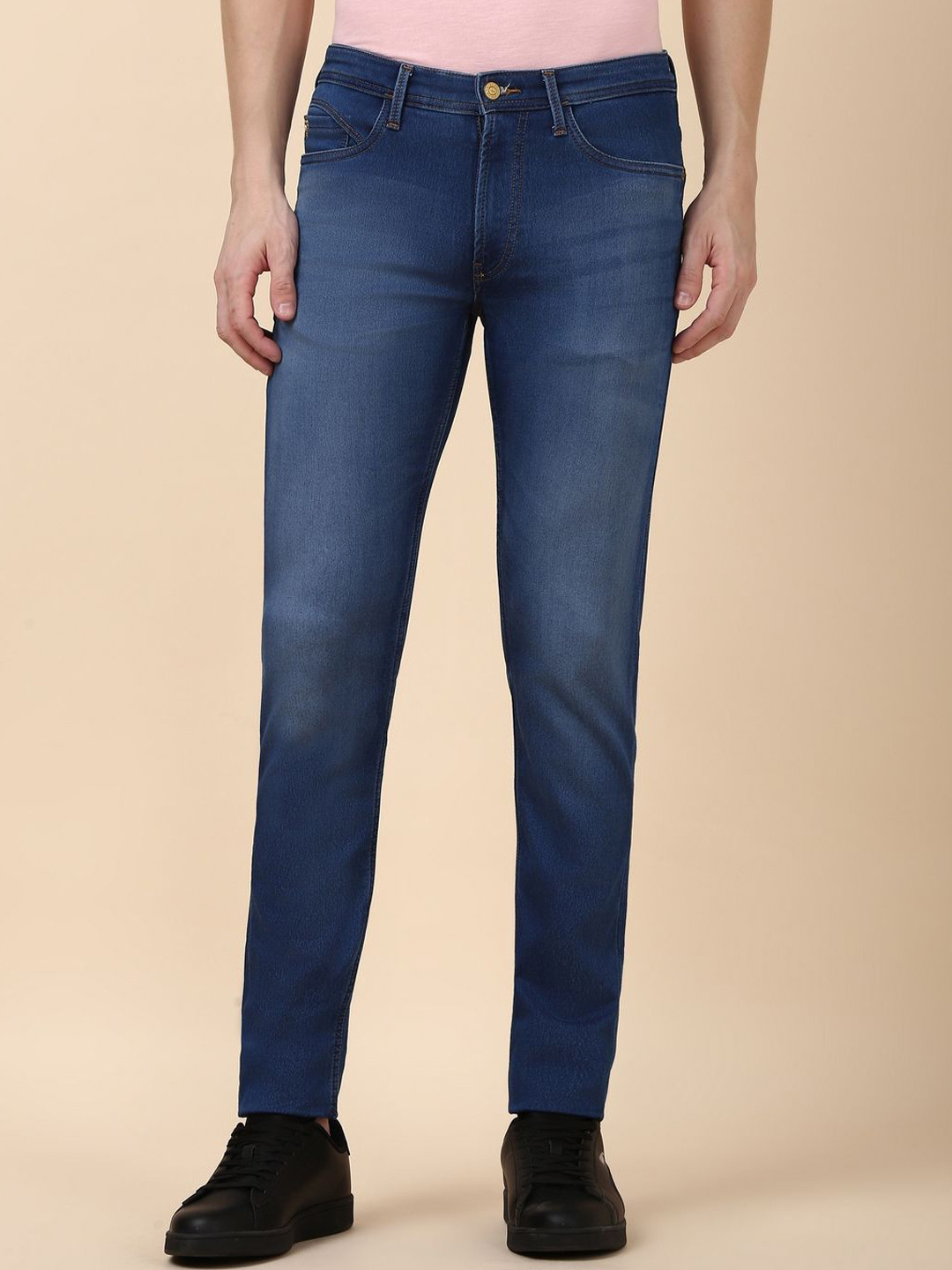 

Allen Solly Men Skinny Fit Mid-Rise Clean Look Light Fade Jeans, Blue