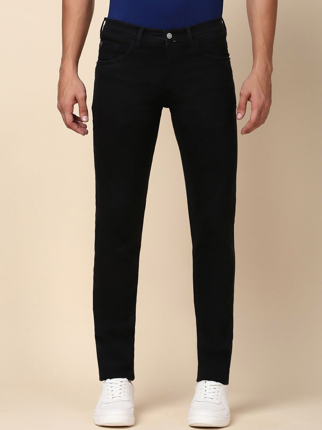 

Allen Solly Men Skinny Fit Mid-Rise Clean Look No Fade Jeans, Black