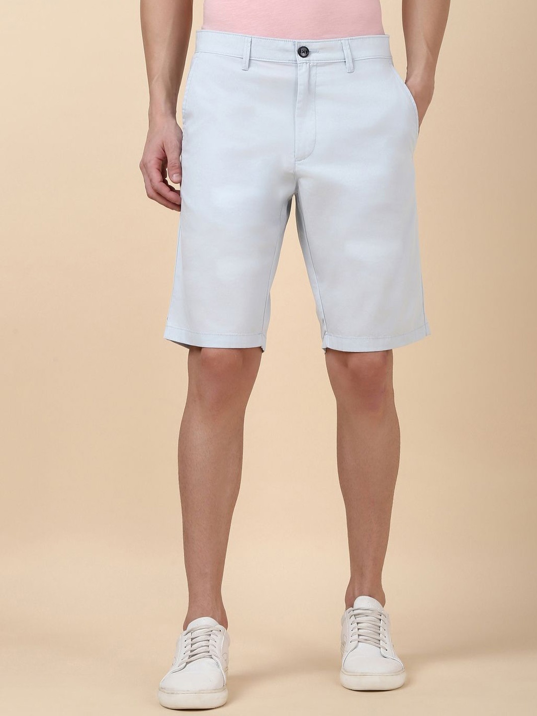 

Allen Solly Men Mid-Rise Cotton Slim Fit Shorts, Blue