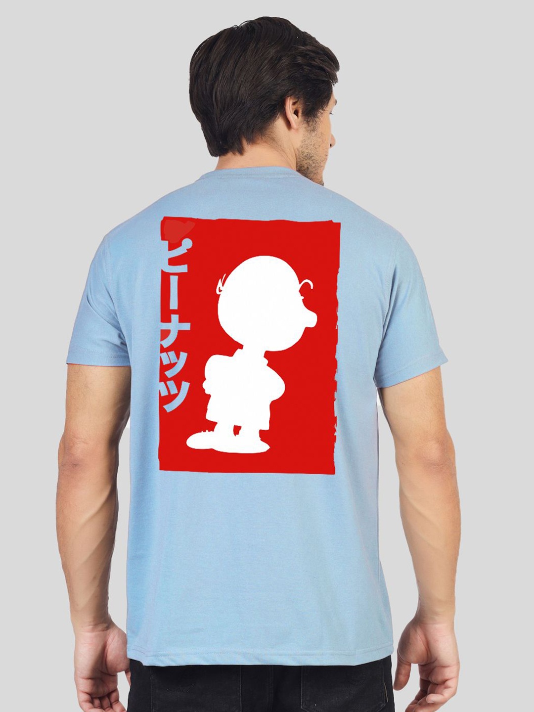 

Greylongg Men Round Neck Snoopy Printed T-shirt, Blue