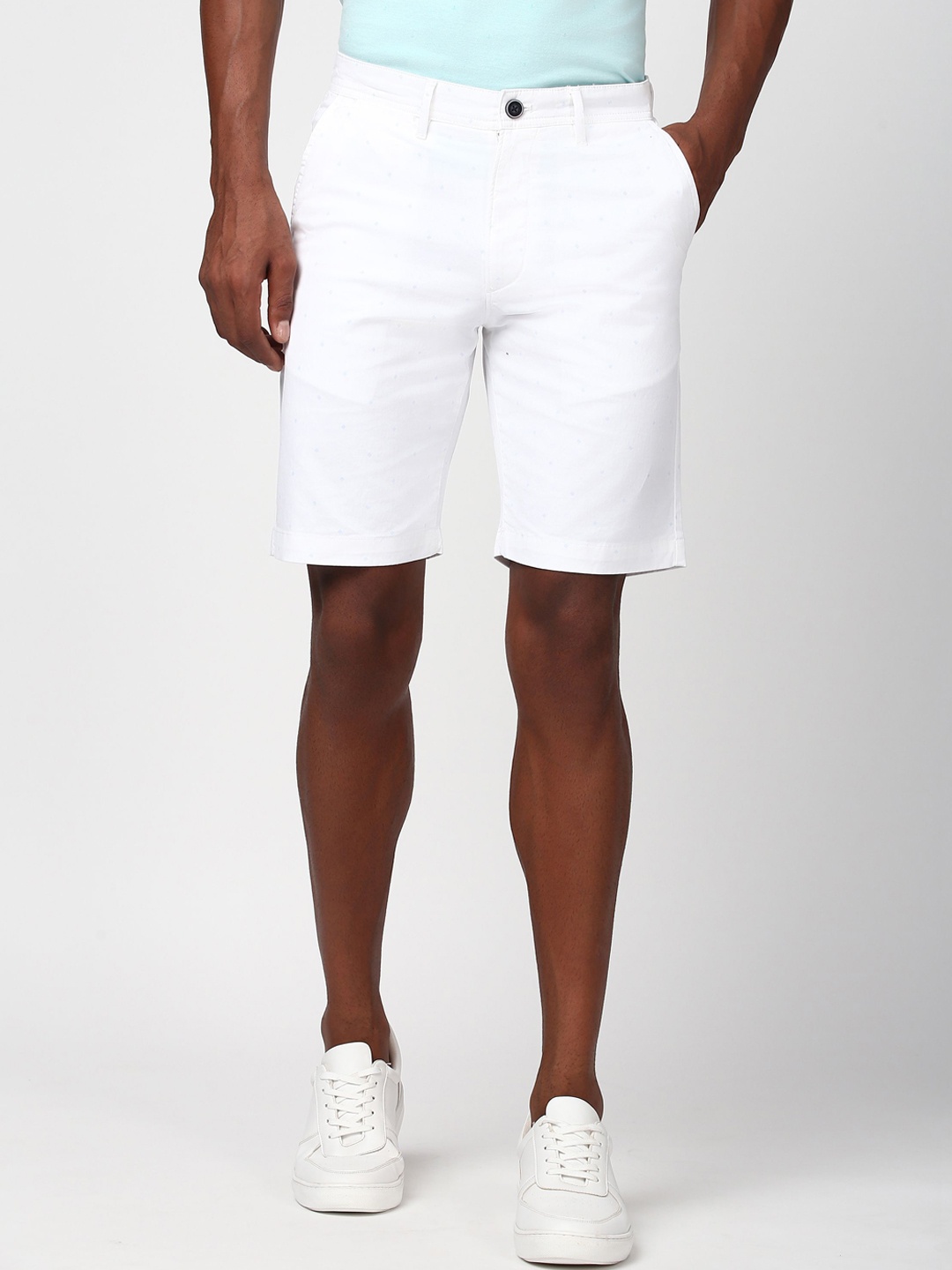 

Peter England Casuals Men Mid-Rise Cotton Shorts, White