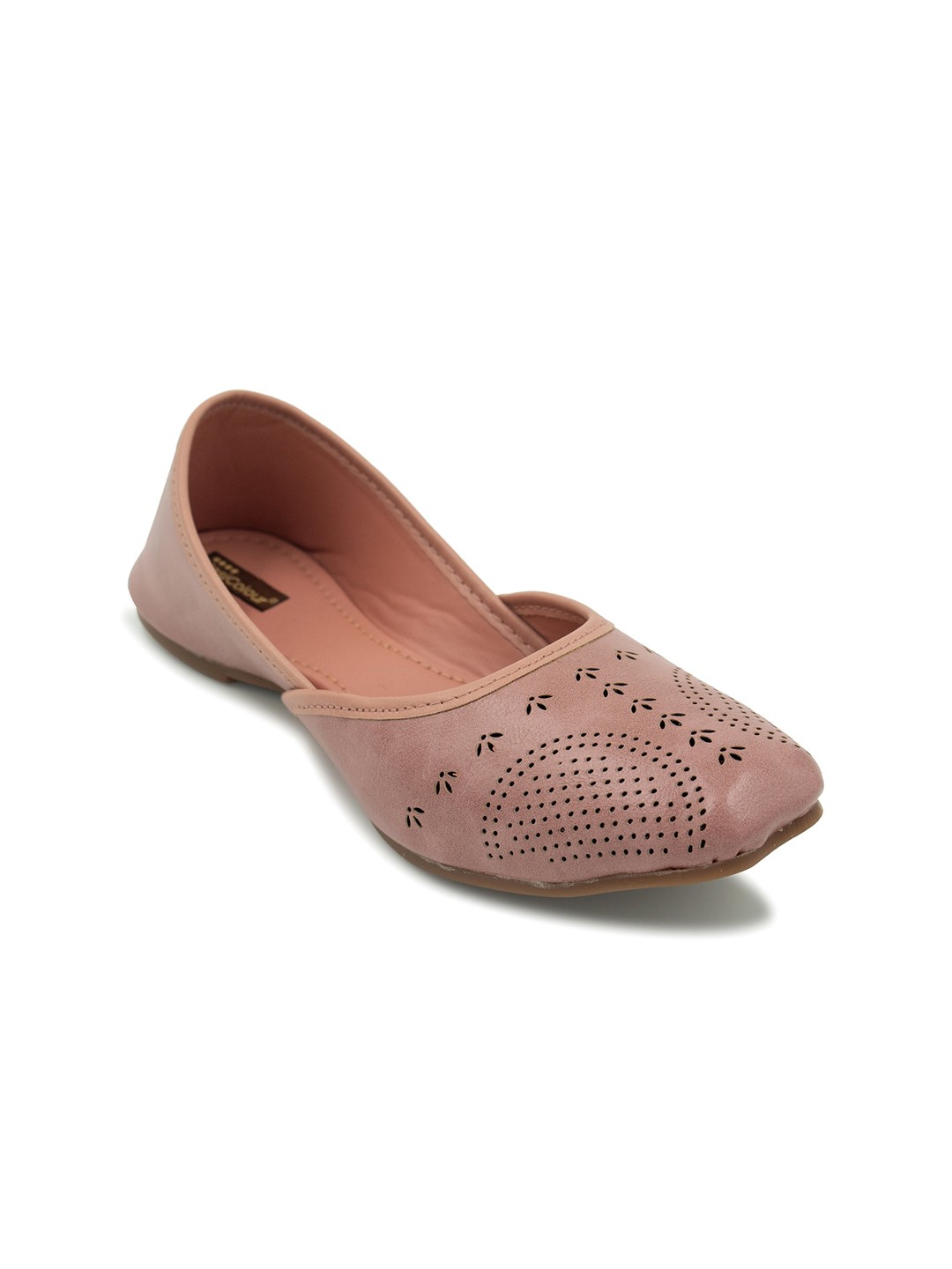 

DESI COLOUR Women Mojaris Flats, Peach
