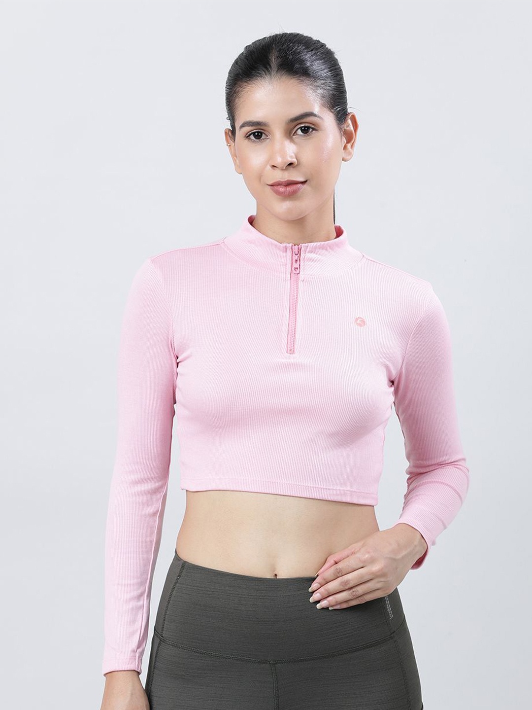 

Lovable Sport Solid Crop Top, Pink