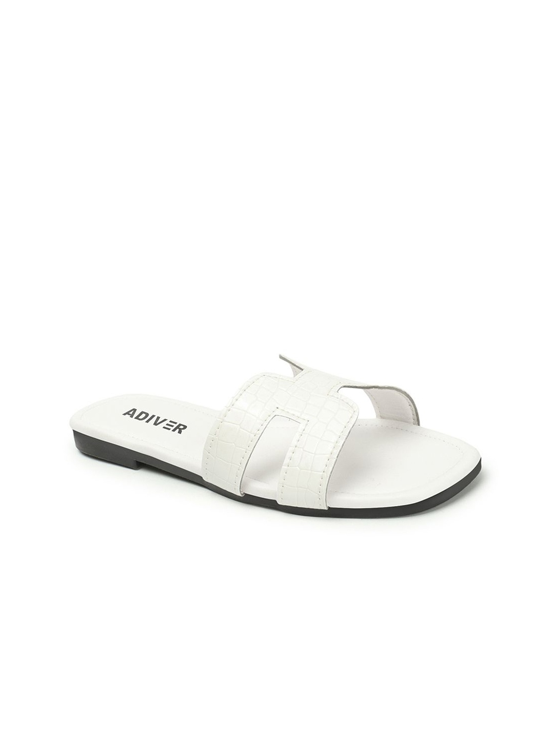 

ADIVER Women Open Toe Flats, White