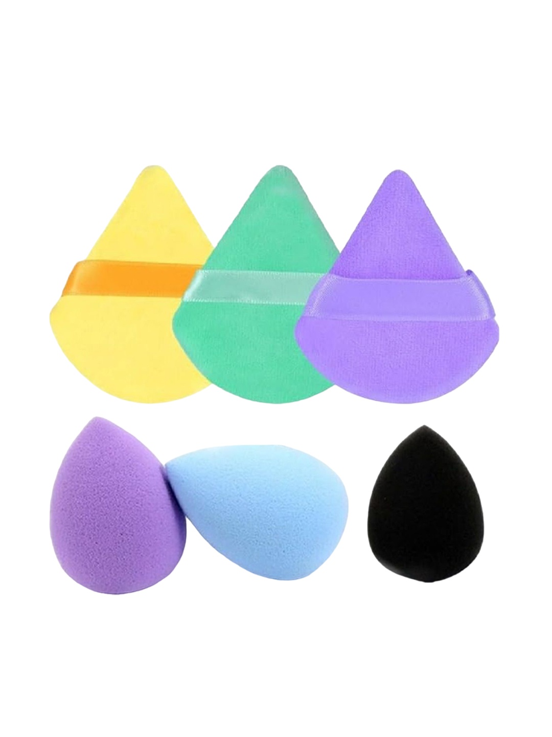 

Facejewel Set Of 3 Mini Blender With Set Of 3 Triangle Sponge, Yellow