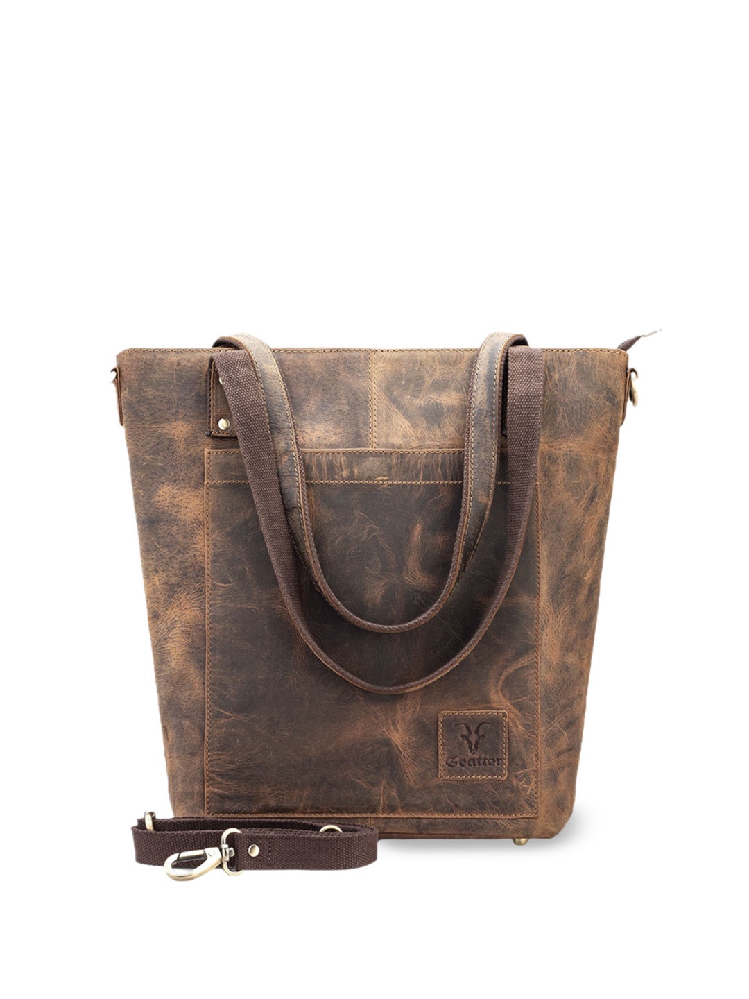 

Goatter Leather Oversized Tote Bag, Coffee brown
