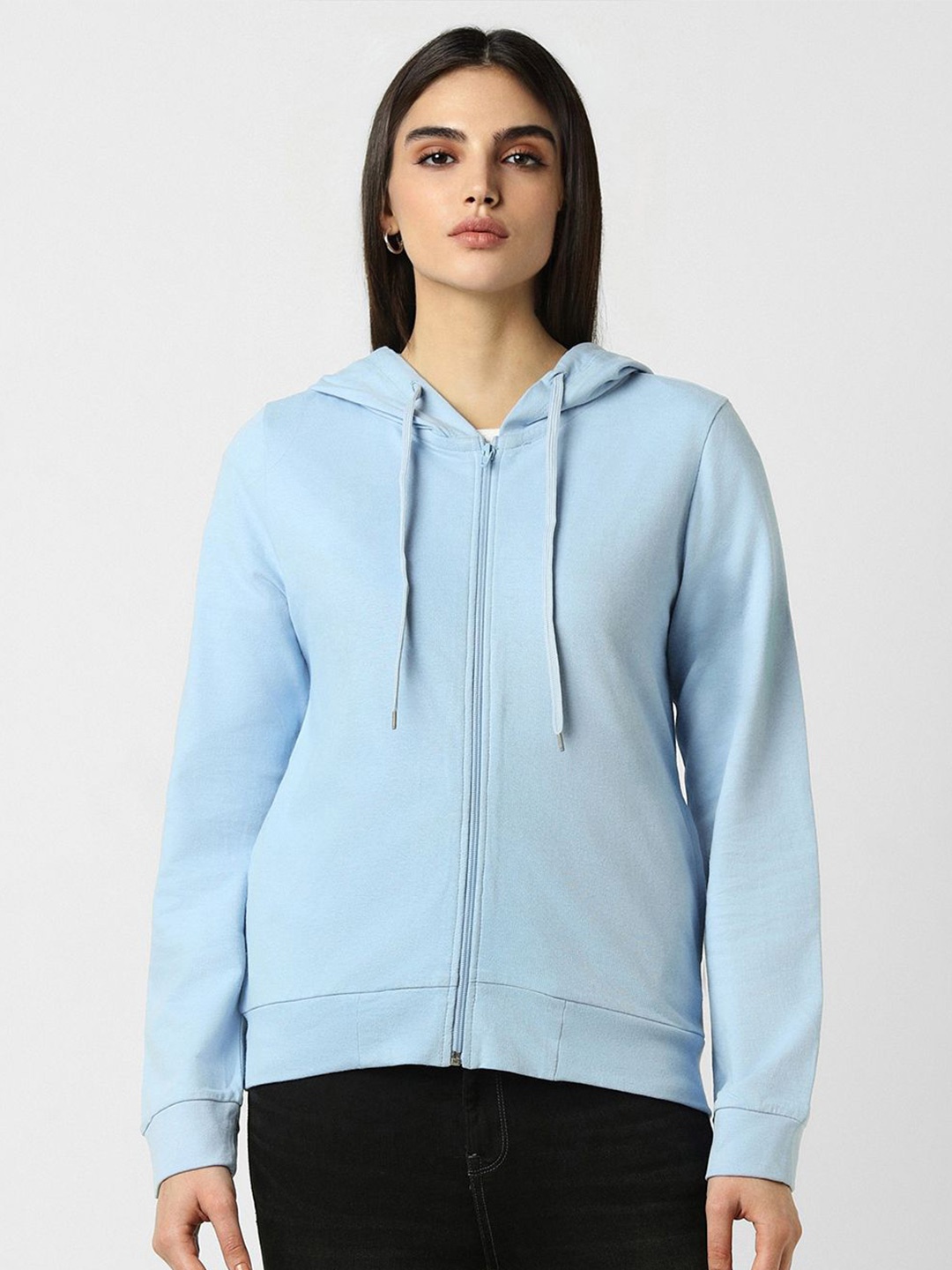 

Van Heusen Woman Women Solid Hooded Neck Sweatshirt, Blue