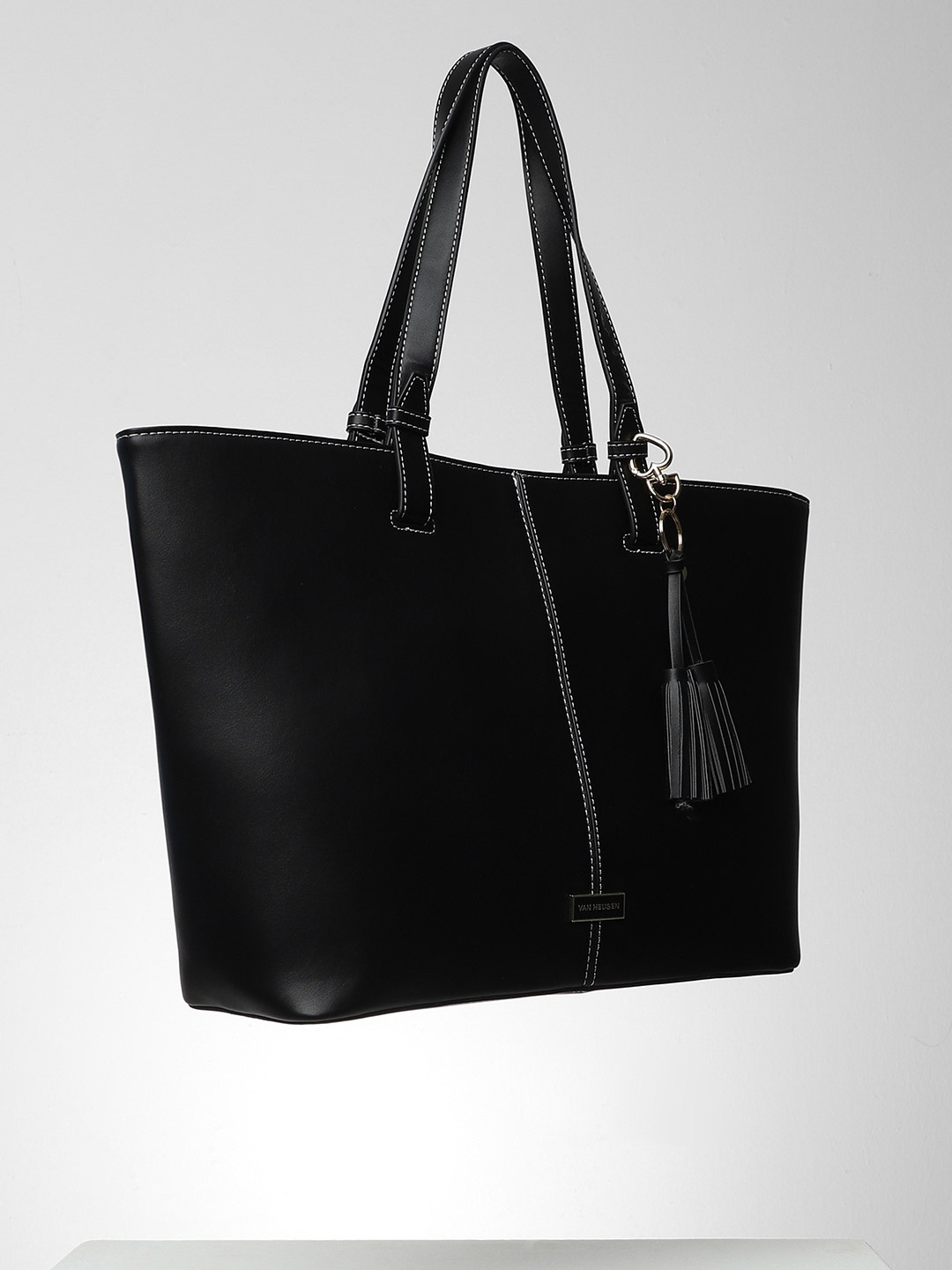 

Van Heusen Woman PU Structured Shoulder Bag with Tasselled, Black