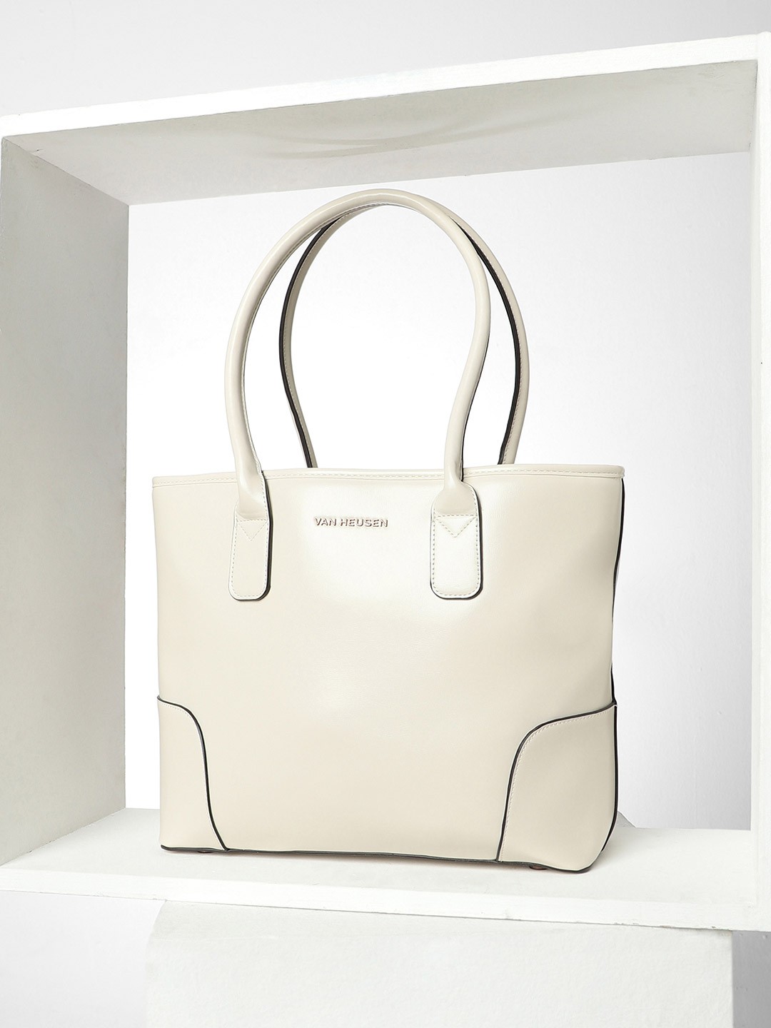 

Van Heusen Woman PU Oversized Shopper Shoulder Bag with Tasselled, White