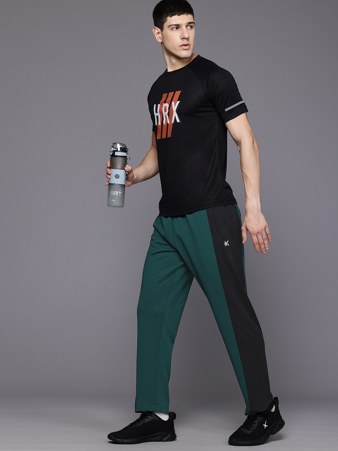

HRX by Hrithik Roshan Men Colourblocked Sports Track Pants, Green