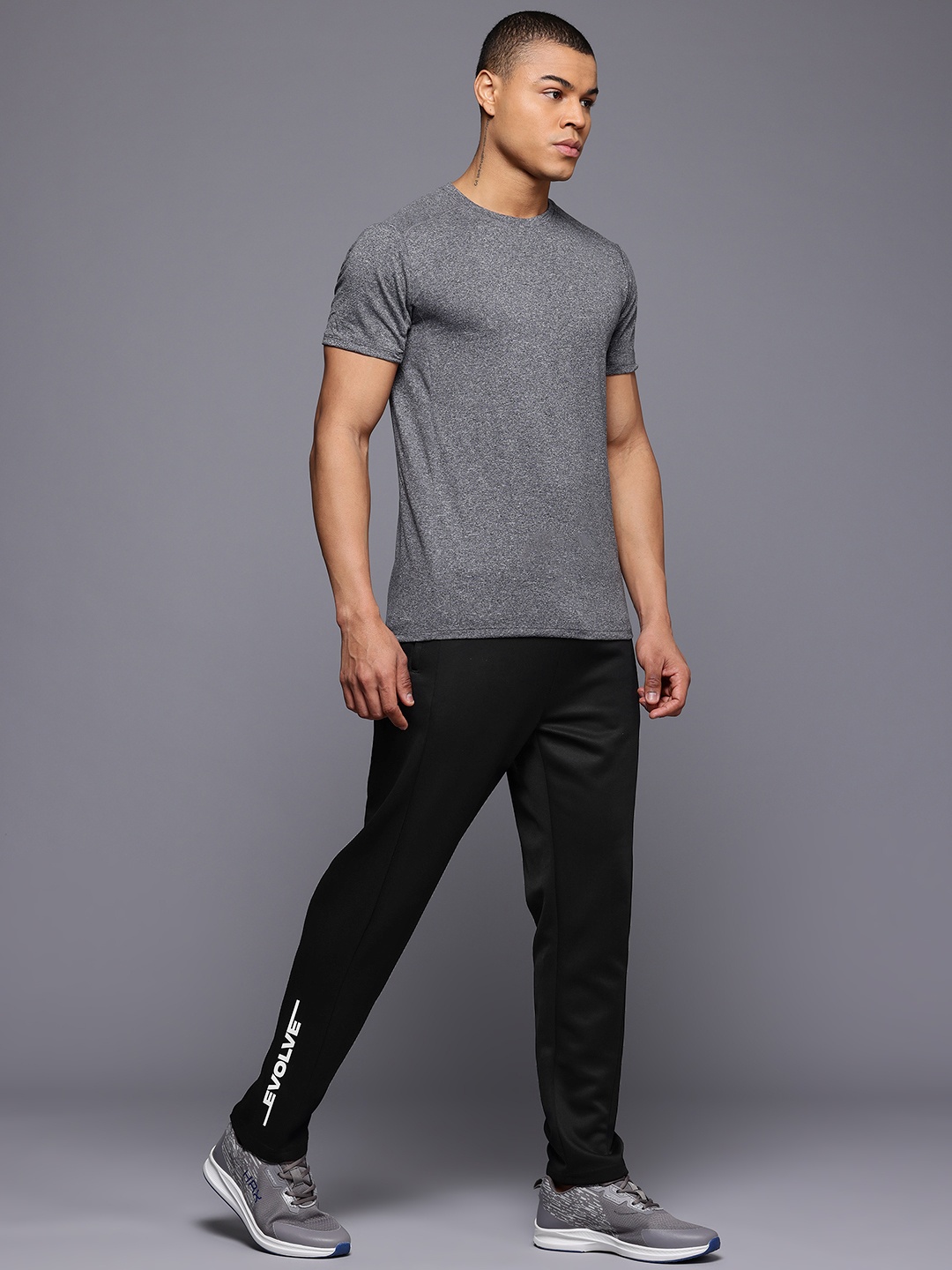 

HRX by Hrithik Roshan Men Typography Printed Running Track Pants, Black