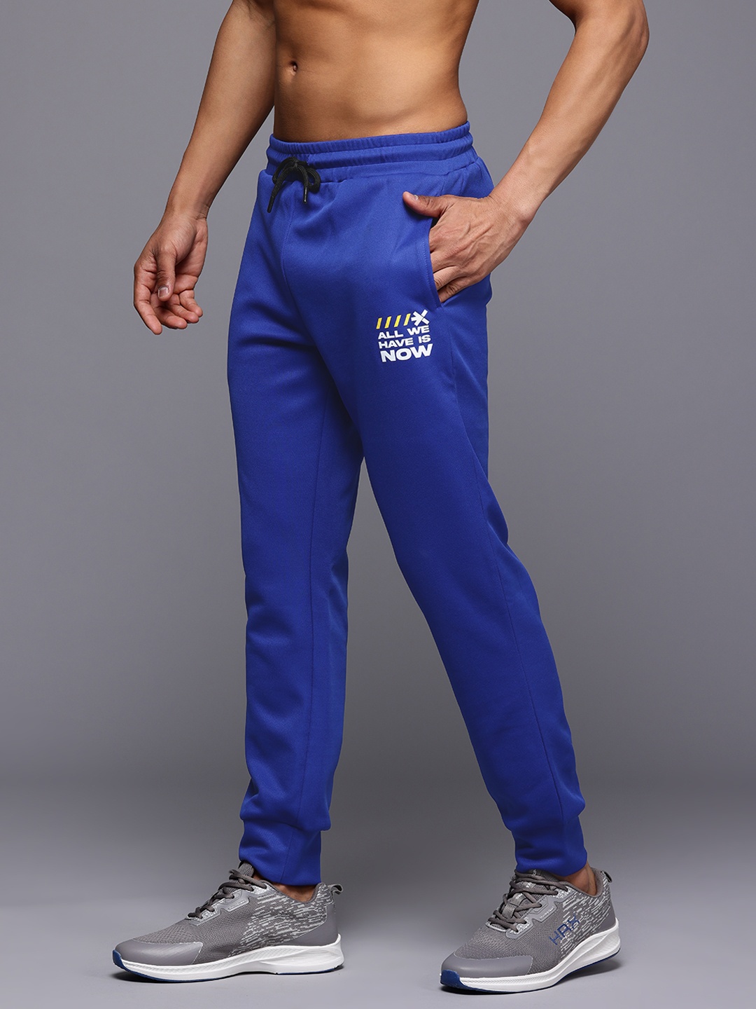 

HRX by Hrithik Roshan Lifestyle Typography Printed Joggers, Blue