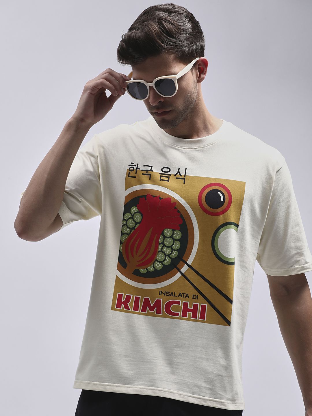 

DILLINGER Men Round Neck Graphic Printed T-shirt, Off white